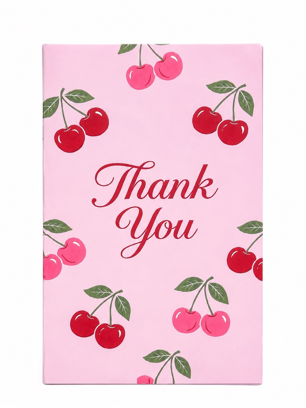 50 Cherry Thank You Cards Pink Gift Package Insert Cards